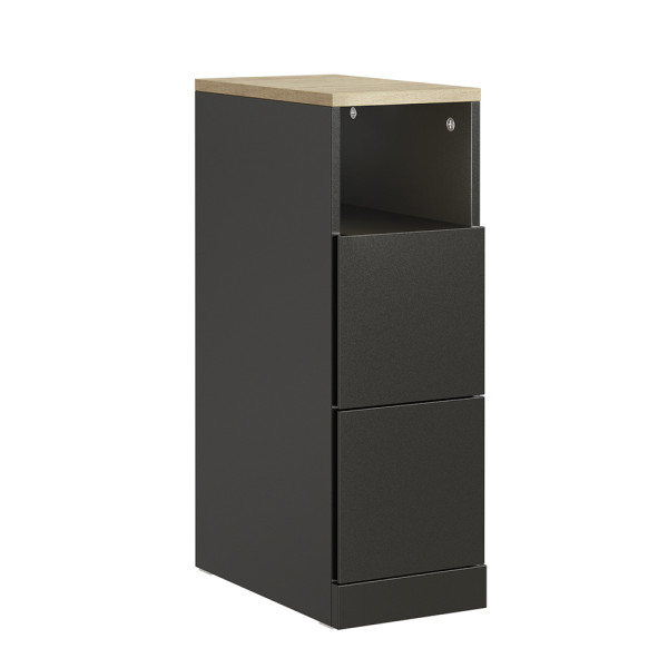 SoBuy Szafka nocna z 2 szufladami Czarny/Dąb 35x20x60cm FBT149-SCH 990169