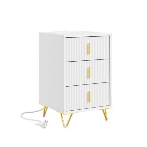 SoBuy Szafka nocna z 3 szufladami Biały 40x36x63cm FBT115-L-E-W 1038920 SoBuy Szafka nocna z 3 szufladami Biały 40x36x63cm FBT115-L-E-W 1038920