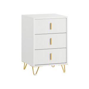 SoBuy Szafka nocna z 3 szufladami Biały 40x40x63cm Nowoczesny FBT115-L-W 804598 SoBuy Szafka nocna z 3 szufladami Biały 40x40x63cm Nowoczesny FBT115-L-W 804598