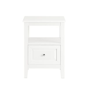 SoBuy Szafka nocna z jedną szufladą Biały 45x35x60cm Nowoczesny FBT131-W 804580 SoBuy Szafka nocna z jedną szufladą Biały 45x35x60cm Nowoczesny FBT131-W 804580