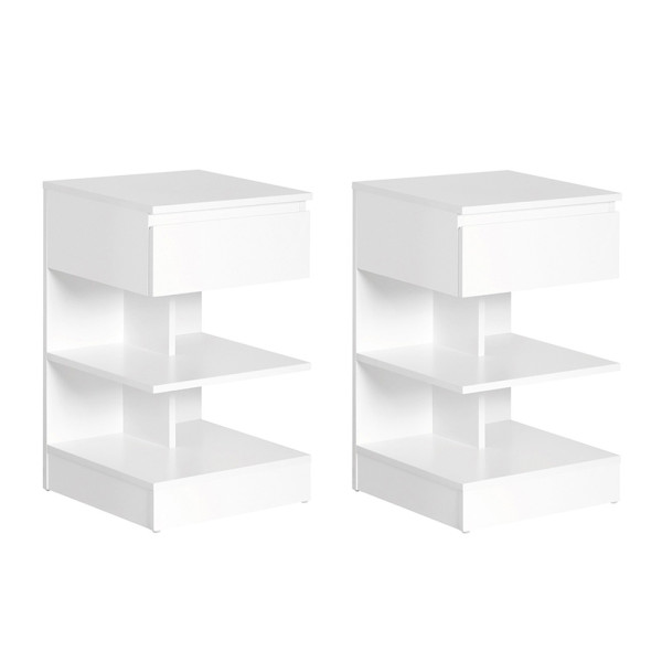 SoBuy Szafka nocna z szufladą Biały 39x39x65cm FBT49-WX2 1072543