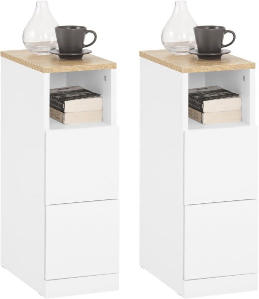 SoBuy Szafka nocna z szufladami Biały 35x20x60cm FBT149-WNx2 1073294