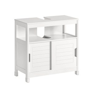 SoBuy Szafka pod umywalkę z 2 drzwiczkami Biały Nowoczesny FRG128-W 809581 SoBuy Szafka pod umywalkę z 2 drzwiczkami Biały Nowoczesny FRG128-W 809581