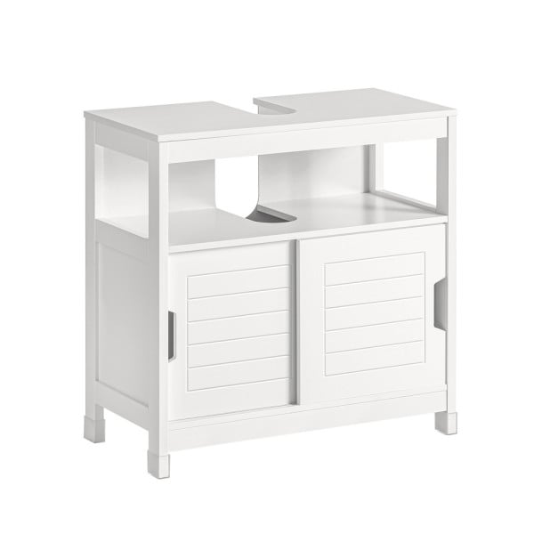 SoBuy Szafka pod umywalkę z 2 drzwiczkami Biały Nowoczesny FRG128-W 809581