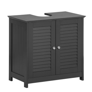 SoBuy Szafka pod umywalkę z 2 drzwiczkami Ciemnoszary 60x35x58cm FRG237-DG 809591 SoBuy Szafka pod umywalkę z 2 drzwiczkami Ciemnoszary 60x35x58cm FRG237-DG 809591