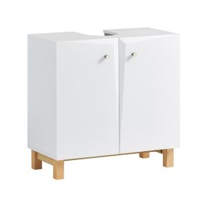 SoBuy Szafka pod umywalkę z dwoma drzwiczkami Biały 60x30x60.5cm BZR92-W 809671 SoBuy Szafka pod umywalkę z dwoma drzwiczkami Biały 60x30x60.5cm BZR92-W 809671