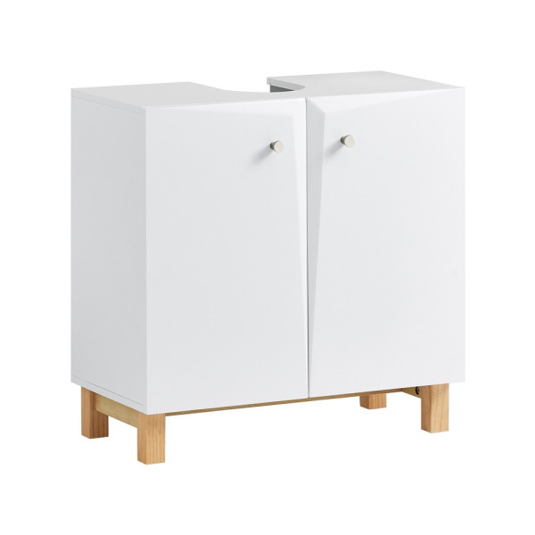 SoBuy Szafka pod umywalkę z dwoma drzwiczkami Biały 60x30x60.5cm BZR92-W 809671