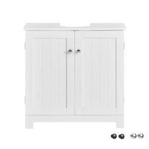 SoBuy Szafka pod umywalkę z dwoma drzwiczkami Biały 60x30x60cm BZR18-II-W 820366 SoBuy Szafka pod umywalkę z dwoma drzwiczkami Biały 60x30x60cm BZR18-II-W 820366