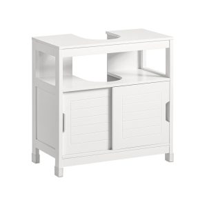 SoBuy Szafka pod umywalkę z dwoma drzwiczkami Biały 60x30x60cm FRG128-II-W 809595 SoBuy Szafka pod umywalkę z dwoma drzwiczkami Biały 60x30x60cm FRG128-II-W 809595