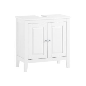 SoBuy Szafka pod umywalkę z dwoma drzwiczkami Biały 60x30x62.5cm FRG202-W 809654 SoBuy Szafka pod umywalkę z dwoma drzwiczkami Biały 60x30x62.5cm FRG202-W 809654
