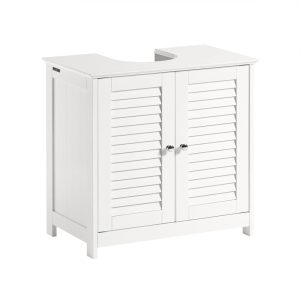 SoBuy Szafka pod umywalkę z dwoma drzwiczkami Biały 60x35x58cm FRG237-II-W 809601 SoBuy Szafka pod umywalkę z dwoma drzwiczkami Biały 60x35x58cm FRG237-II-W 809601