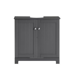 SoBuy Szafka pod umywalkę z dwoma drzwiczkami Ciemnoszary BZR18-II-DG 809599 SoBuy Szafka pod umywalkę z dwoma drzwiczkami Ciemnoszary BZR18-II-DG 809599
