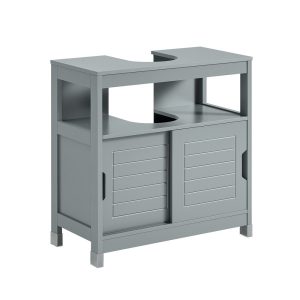SoBuy Szafka pod umywalkę z dwoma drzwiczkami Szary 60x30x60cm FRG128-II-SG 809597 SoBuy Szafka pod umywalkę z dwoma drzwiczkami Szary 60x30x60cm FRG128-II-SG 809597