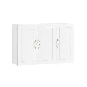 SoBuy Szafka wisząca z trzema drzwiami Biały 90x30x60cm FRG231-L-W 902786 SoBuy Szafka wisząca z trzema drzwiami Biały 90x30x60cm FRG231-L-W 902786