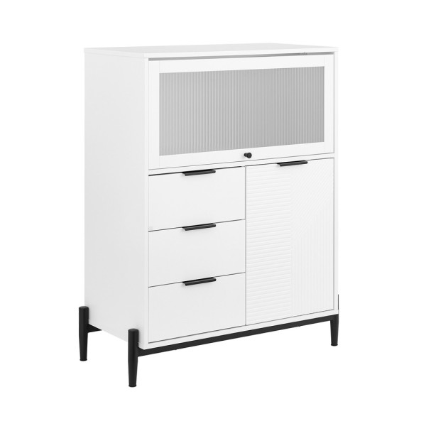 SoBuy Trzy szufladowa komoda Biały 80x40x107.5cm Przemysłowy FSB94-W 812906