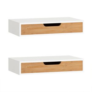 SoBuy Wandregal z szufladą Biały 40x25x8cm FRG92-WNX2 969484 SoBuy Wandregal z szufladą Biały 40x25x8cm FRG92-WNX2 969484
