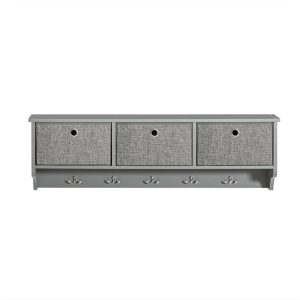 SoBuy Wieszak ścienny z 3 półkami Szary 100x20x31cm Nowoczesny FRG282-HG 811845 SoBuy Wieszak ścienny z 3 półkami Szary 100x20x31cm Nowoczesny FRG282-HG 811845