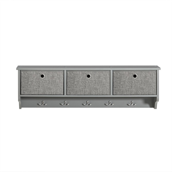 SoBuy Wieszak ścienny z 3 półkami Szary 100x20x31cm Nowoczesny FRG282-HG 811845