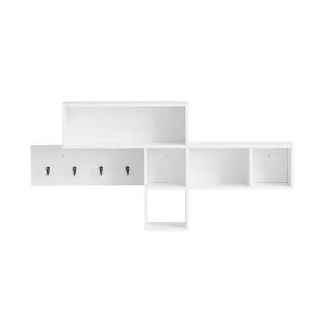 SoBuy Wieszak ścienny z 4 półkami Biały 110x15x53cm FHK17-W 902745