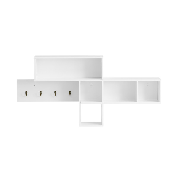 SoBuy Wieszak ścienny z 4 półkami Biały 110x15x53cm FHK17-W 902745