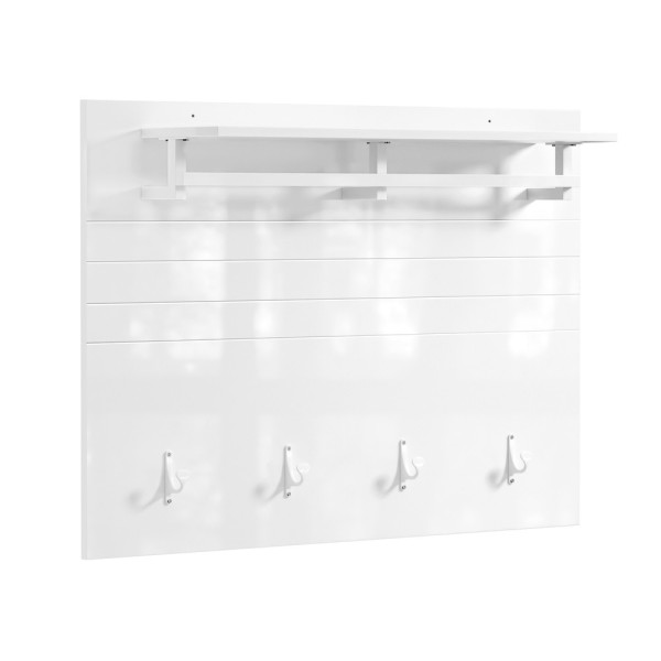 SoBuy Wieszak ścienny z półką Biały 100x20x70cm Nowoczesny FHK36-W 1078494