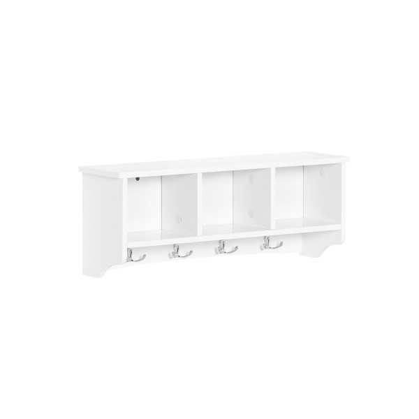 SoBuy Wieszak ścienny z półką Biały 60x15x23cm FRG48-W 902747
