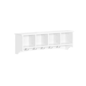 SoBuy Wieszak ścienny z półką Biały 72×15.5x23cm Nowoczesny FRG48-L-W 811837