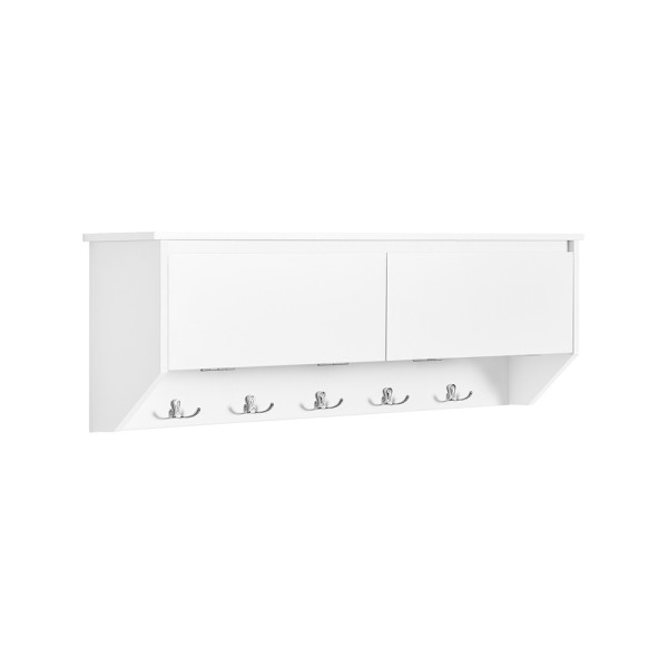SoBuy Wieszak ścienny z półką Biały 80x20x30cm Nowoczesny FHK24-W 811840