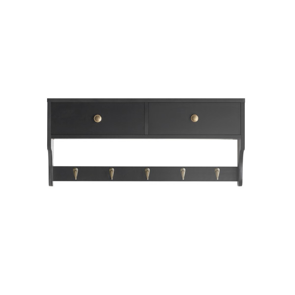 SoBuy Wieszak ścienny z półką Czarny 60x14.5x27cm Nowoczesny FRG178-SCH 811843