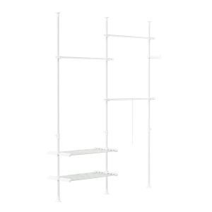 SoBuy Wieszak stojący Biały 195x42x295cm Funkcjonalny FRG34-II-W 816077