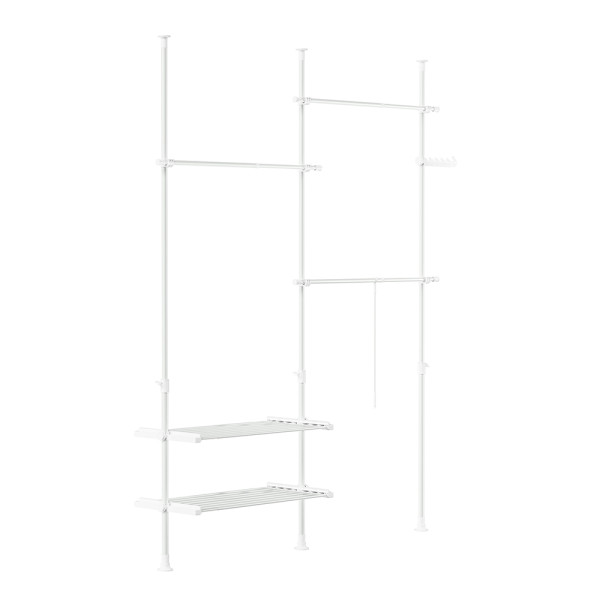 SoBuy Wieszak stojący Biały 195x42x295cm Funkcjonalny FRG34-II-W 816077