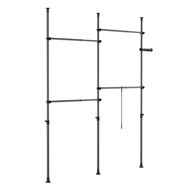 SoBuy Wieszak stojący Czarny 226x27x295cm Funkcjonalny KLS03-II-SCH 1073673