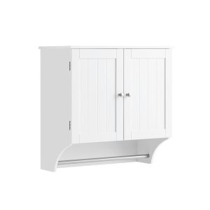 SoBuy Wisząca szafka z 2 drzwiami Biały 60x30x60cm Funkcjonalny BZR84-W 811740 SoBuy Wisząca szafka z 2 drzwiami Biały 60x30x60cm Funkcjonalny BZR84-W 811740