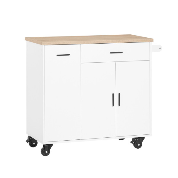 SoBuy Wózek kuchenny z 2 szufladami 46x95x91.4cm Nowoczesny FKW126-NW 813136