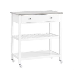 SoBuy Wózek kuchenny z 2 szufladami Biały 100x45x92cm Nowoczesny FKW47-II-W 813029 SoBuy Wózek kuchenny z 2 szufladami Biały 100x45x92cm Nowoczesny FKW47-II-W 813029