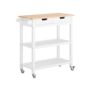SoBuy Wózek kuchenny z 2 szufladami Biały 84x39x89cm Nowoczesny FKW68-WN 812998 SoBuy Wózek kuchenny z 2 szufladami Biały 84x39x89cm Nowoczesny FKW68-WN 812998