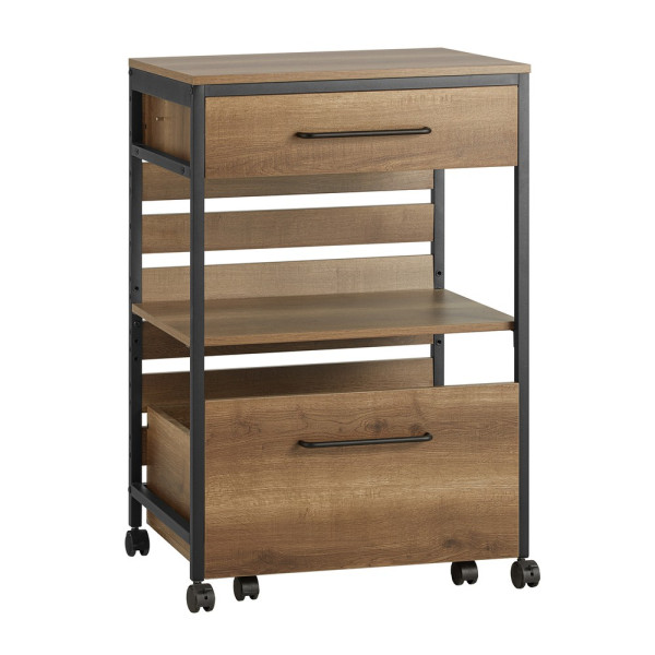 SoBuy Wózek kuchenny z 2 szufladami Ciemnobrązowy 60x45x90cm FKW118-PF 813016