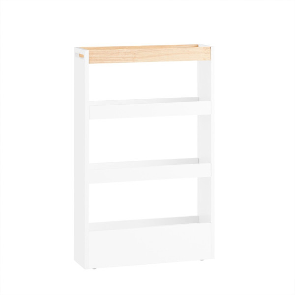 SoBuy Wózek kuchenny z 3 półkami Biały 50x14.5x80cm Nowoczesny NSR12-W 813022