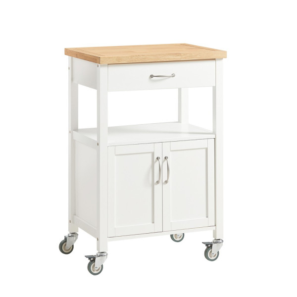 SoBuy Wózek kuchenny z szufladą Biały 60x44.5x91.5cm Funkcjonalny FKW22-NW 812984