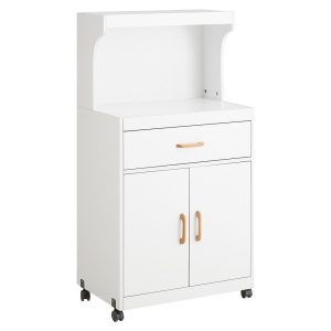 SoBuy Wózek kuchenny z szufladą Biały 61×39.5x119cm Nowoczesny FSB12-W 813025 SoBuy Wózek kuchenny z szufladą Biały 61×39.5x119cm Nowoczesny FSB12-W 813025