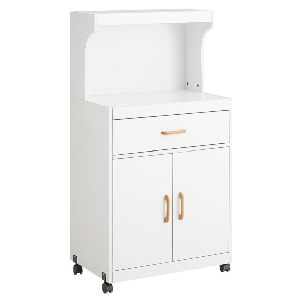 SoBuy Wózek kuchenny z szufladą Biały 61x39.5x119cm Nowoczesny FSB12-W 813025