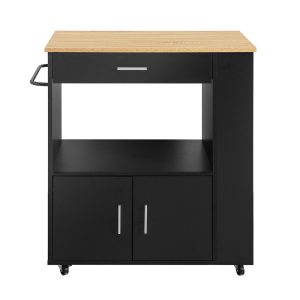 SoBuy Wózek kuchenny z szufladą Czarny 75x46x88cm Funkcjonalny FKW113-SCH 812980 SoBuy Wózek kuchenny z szufladą Czarny 75x46x88cm Funkcjonalny FKW113-SCH 812980