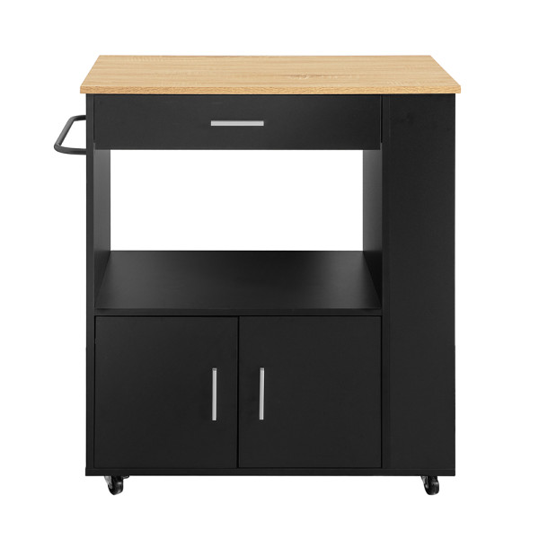 SoBuy Wózek kuchenny z szufladą Czarny 75x46x88cm Funkcjonalny FKW113-SCH 812980