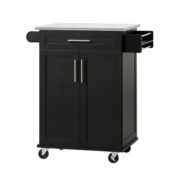 SoBuy Wózek kuchenny z szufladą Czarny 78x46x90cm Funkcjonalny FKW110-SCH 812988