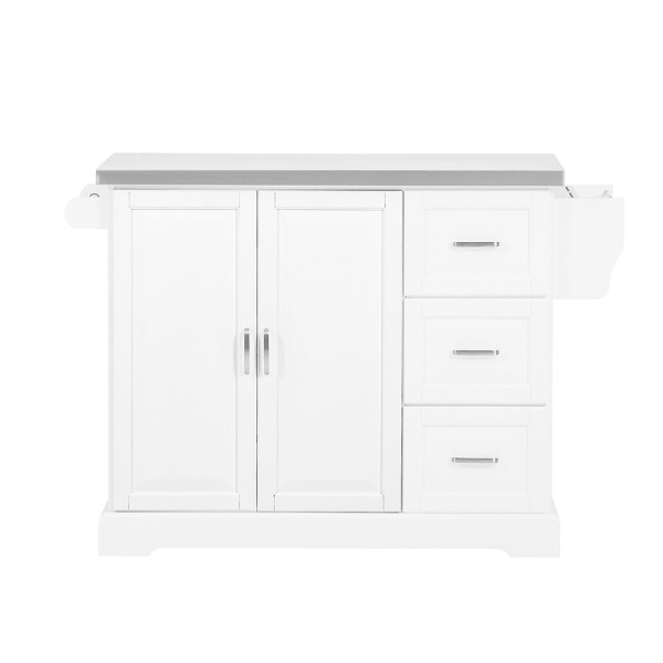 SoBuy Wózek kuchenny z trzema szufladami Biały Funkcjonalny FKW41-ST 813027