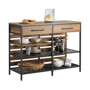 SoBuy Wyspa kuchenna z dwiema szufladami Ciemnobrązowy 120x45x90cm FSB85-PF 813028 SoBuy Wyspa kuchenna z dwiema szufladami Ciemnobrązowy 120x45x90cm FSB85-PF 813028