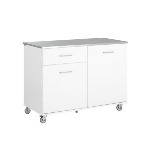 SoBuy Wyspa kuchenna z jedną szufladą Biały 120x56x90.5cm FKW117-W 812969 SoBuy Wyspa kuchenna z jedną szufladą Biały 120x56x90.5cm FKW117-W 812969