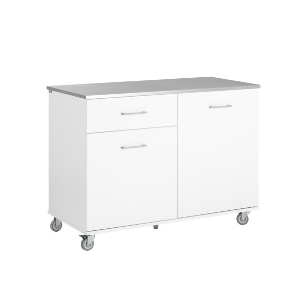 SoBuy Wyspa kuchenna z jedną szufladą Biały 120x56x90.5cm FKW117-W 812969