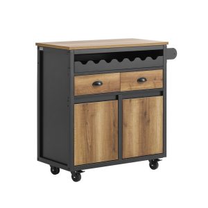 SoBuy Wyspa kuchenna z jedną szufladą Czarny 89.5x40x87.5cm FKW122-SCH 813006 SoBuy Wyspa kuchenna z jedną szufladą Czarny 89.5x40x87.5cm FKW122-SCH 813006