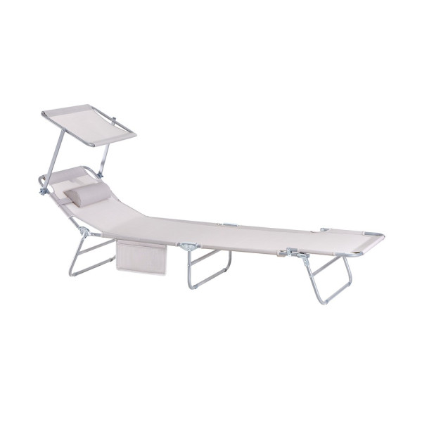 SoBuy Zestaw 2 leżaków Beż 195x63x90cm Przemysłowy OGS48-MIx2 896226